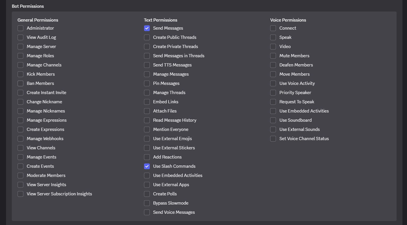 Bot Permissions